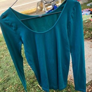 Long sleeve scoop neck- teal